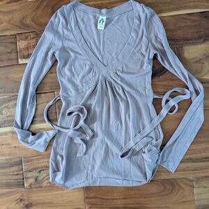 Women's V-Neck Wrap Top - Light Purple